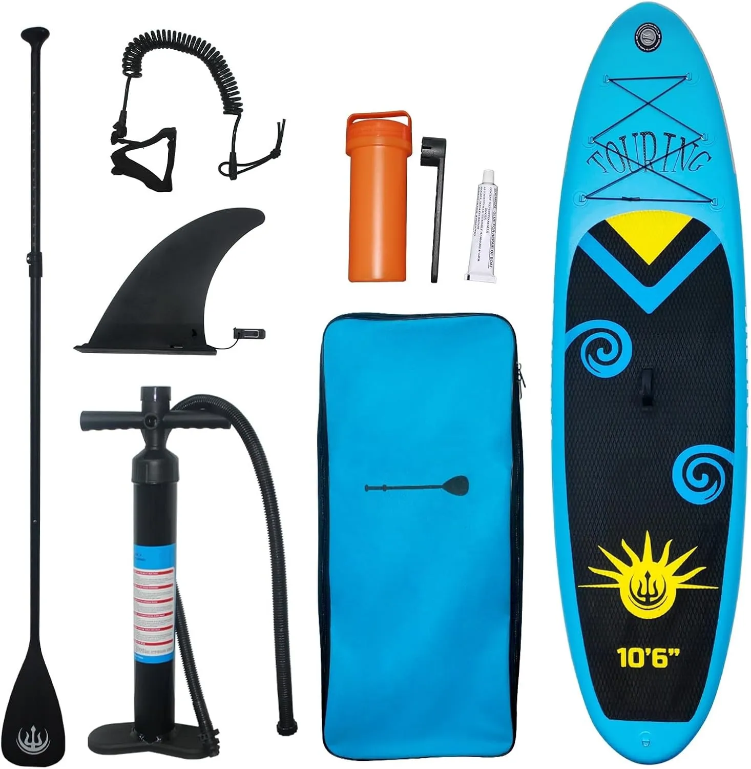 10'6" x 33" x 6" Inflatable Stand Up Paddle Board, Inflatable Paddle Board with Premium Accessories, Non-Slip Comfortable Deck for Youth & Adults of All Skill Levels