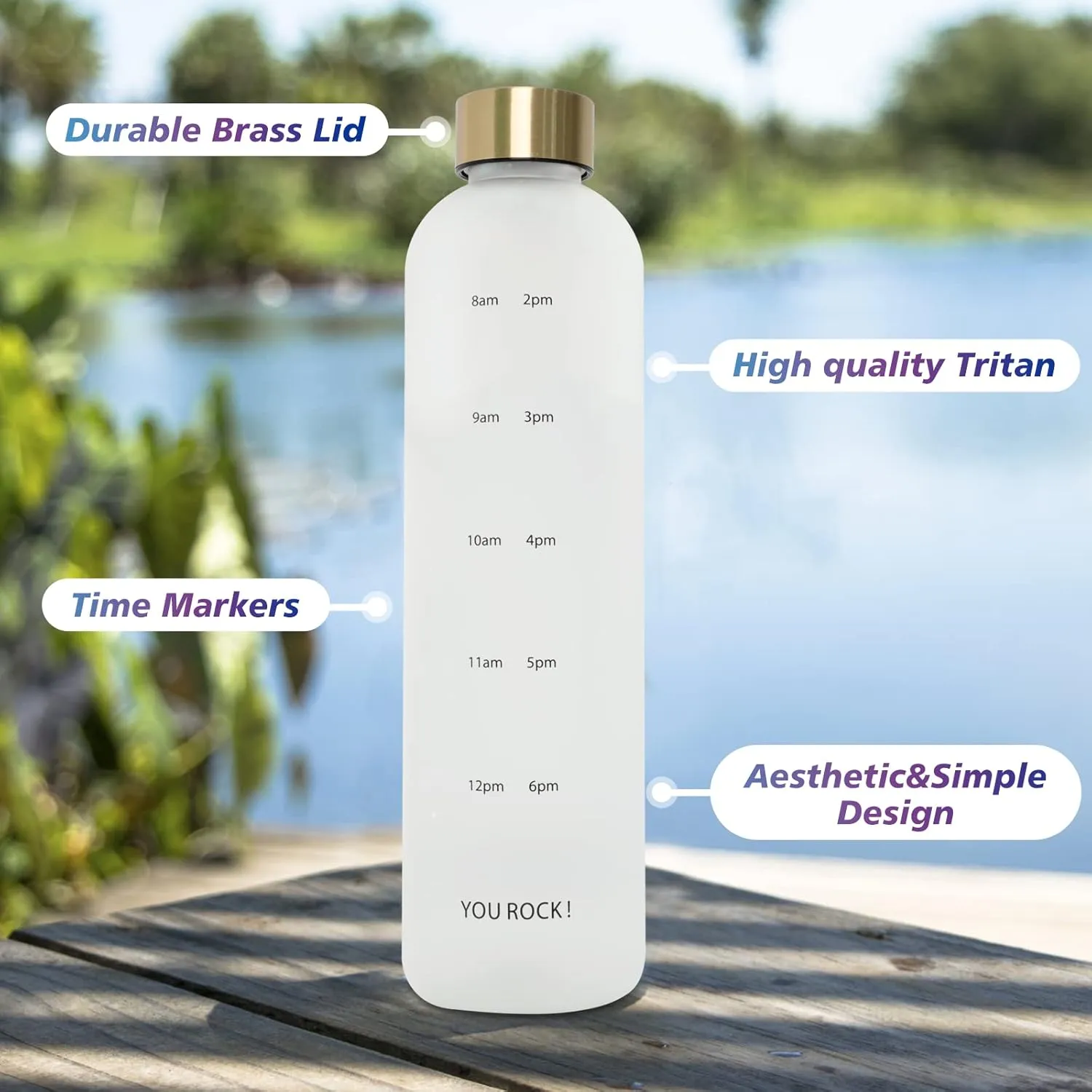 32oz Water Bottles with Times to Drink, Motivational Water Bottle with Time Marker, BPA Free Reusable Water Bottle with Hydrating Reminder for Gym Fitness Workout Travel