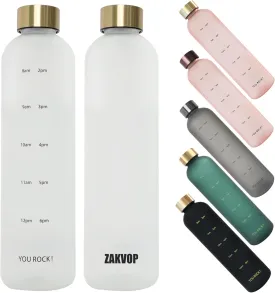 32oz Water Bottles with Times to Drink, Motivational Water Bottle with Time Marker, BPA Free Reusable Water Bottle with Hydrating Reminder for Gym Fitness Workout Travel