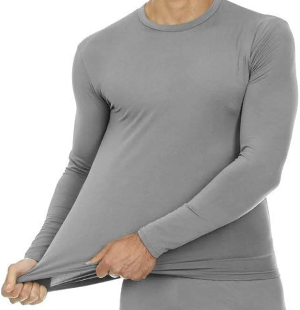 9M Mens Ultra Soft Thermal Shirt - Compression Baselayer Crew Neck Top - Fleece Lined Long Sleeve Underwear