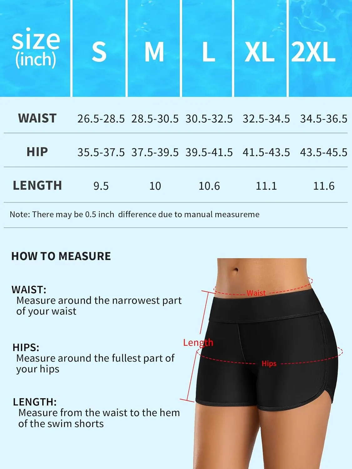 ALove Swim Shorts Womens Stretchy Sporty Bathing Suit Bottoms Side V Slit Boyshorts Swimsuit Board Shorts
