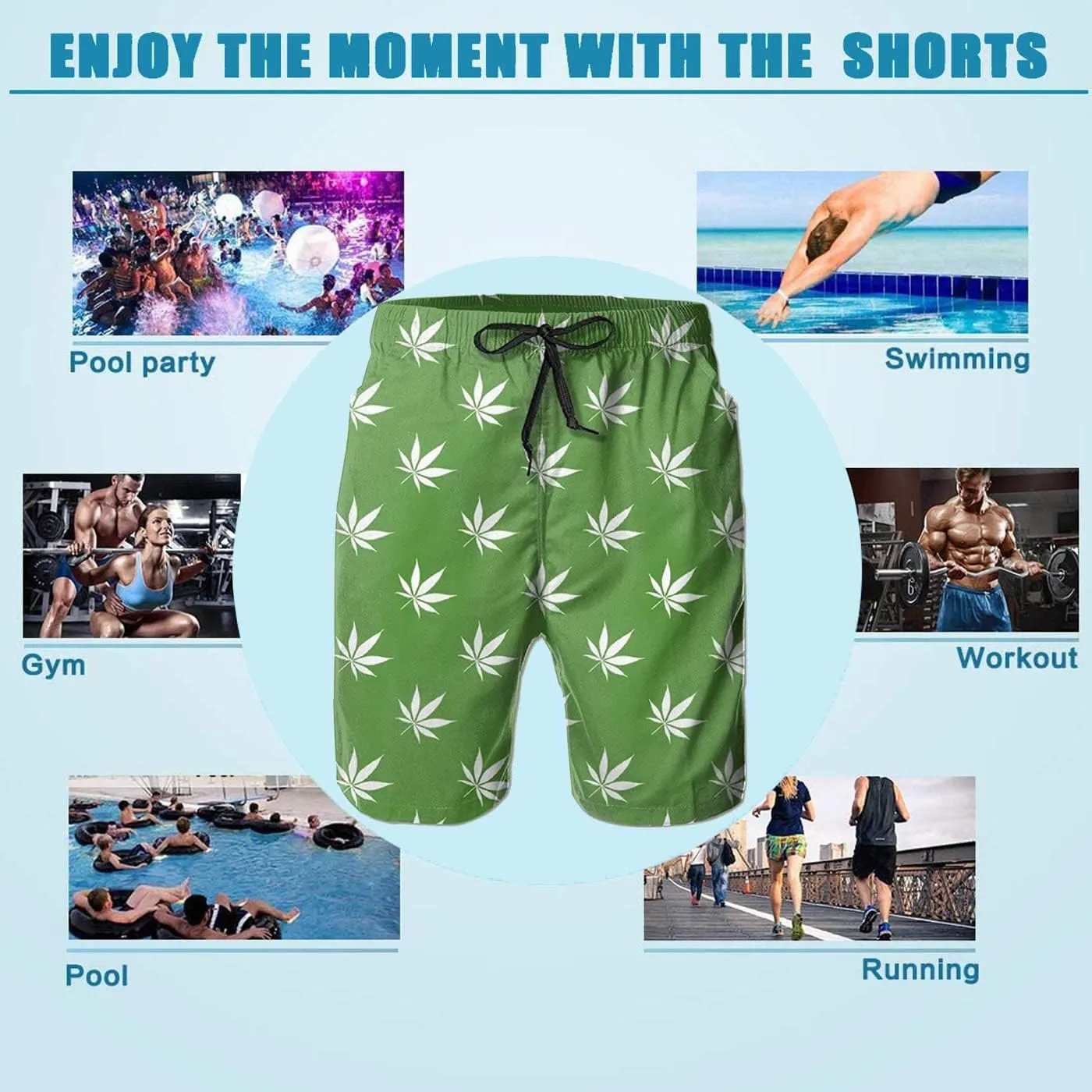 BBggyh Mens Swim Trunks Quick Dry Mens Swim Shorts Beach Swimwear Board Shorts with Mesh Lining