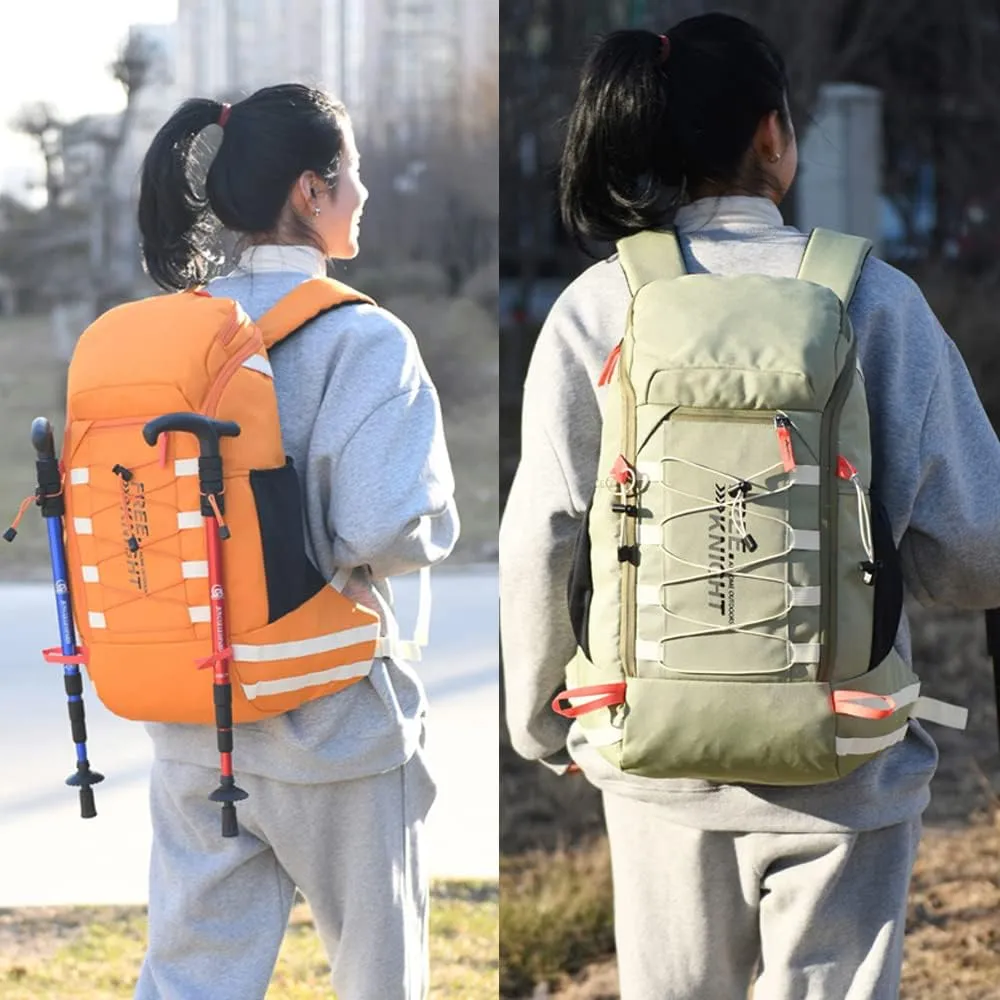 Bseash 40L Waterproof Hiking Camping Backpack with Rain Cover, Outdoor Sport Travel Daypack Rucksack for Skiing Cycling (Mint Green)