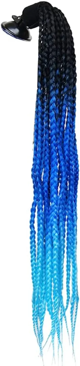 Helmet Pigtails Gradient Ramp Helmet Braids Ponytail Helmet Hair with Suction Cup for Motor Bike 1PCS 24inch (Helmet not Included)