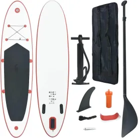 Inflatable Stand Up Paddle Board for Fun Adventure, Easy to Inflate, Stable and Comfortable for Solo Use, Red and White