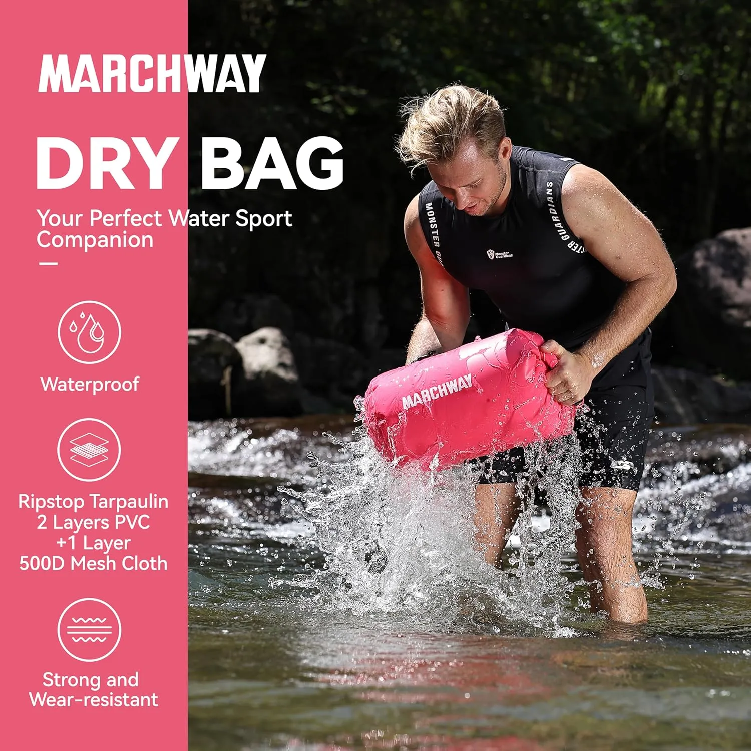 MARCHWAY Floating Waterproof Dry Bag Backpack 5L/10L/20L/30L/40L, Roll Top Sack Keeps Gear Dry for Kayaking, Rafting, Boating, Swimming, Camping, Hiking, Beach, Fishing