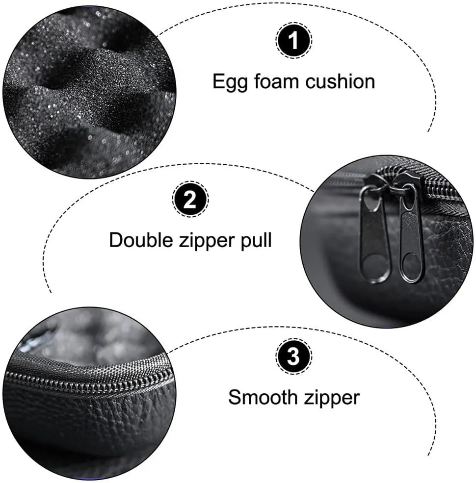 MiOYOOW Fishing Reel Bag, PU Leather Fish Reel Protective Case with Zipper & Strap for Fishing Reels, Drum Reels, Raft Reels