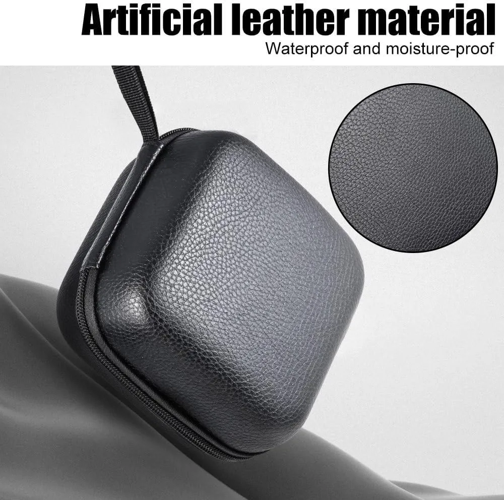 MiOYOOW Fishing Reel Bag, PU Leather Fish Reel Protective Case with Zipper & Strap for Fishing Reels, Drum Reels, Raft Reels