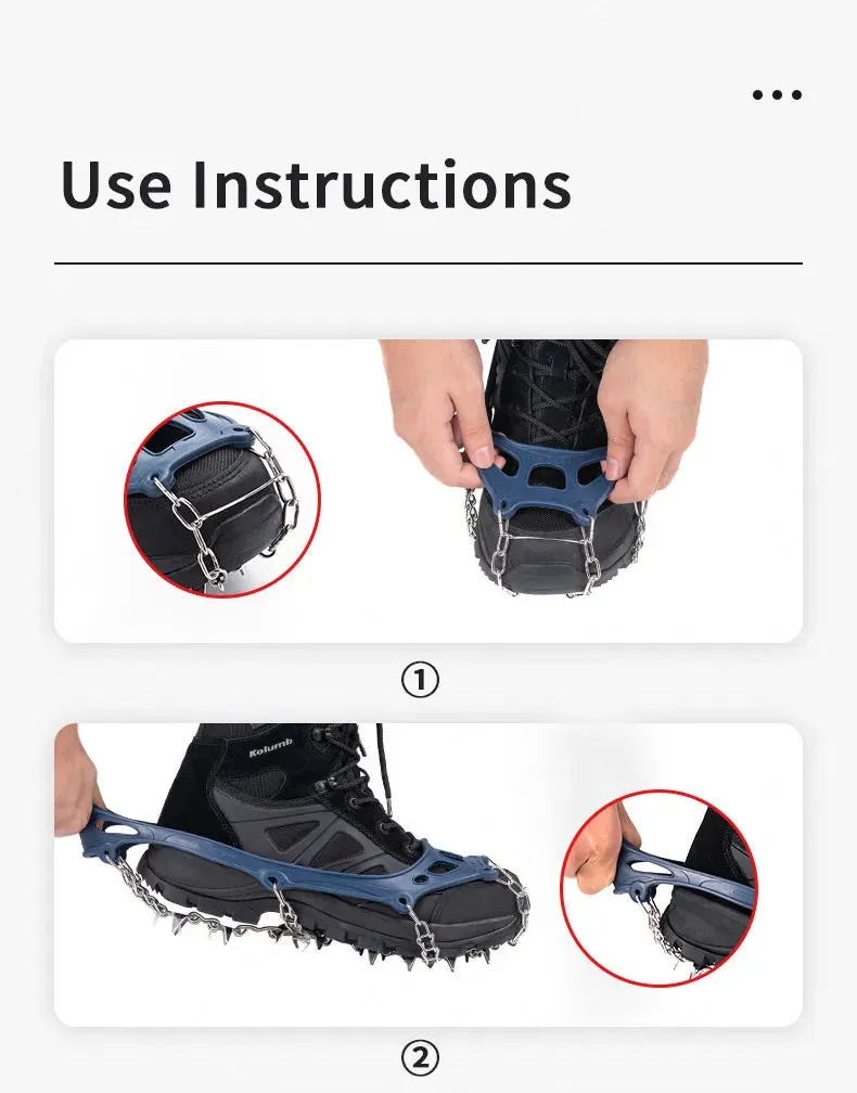 Naturehike Winter Crampons Outdoor Microspikes Ice Snow Walk Anti Slip Boots Bottom for 35-49 Shoes 10/25 Spikes Stainless Steel