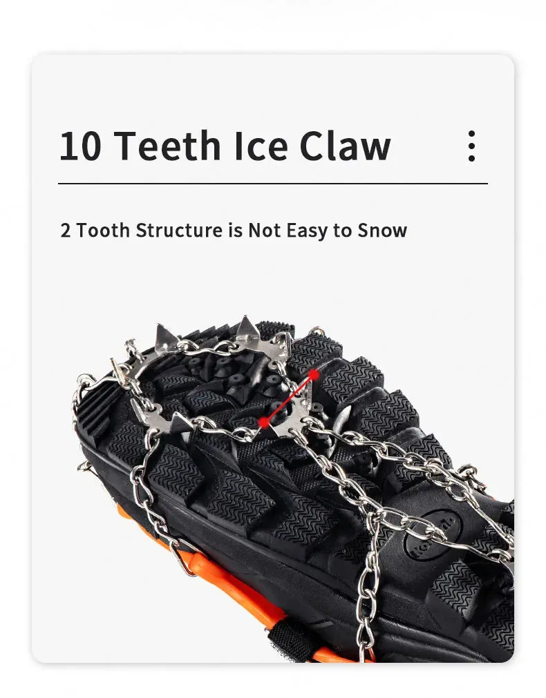 Naturehike Winter Crampons Outdoor Microspikes Ice Snow Walk Anti Slip Boots Bottom for 35-49 Shoes 10/25 Spikes Stainless Steel