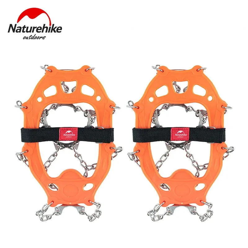 Naturehike Winter Crampons Outdoor Microspikes Ice Snow Walk Anti Slip Boots Bottom for 35-49 Shoes 10/25 Spikes Stainless Steel