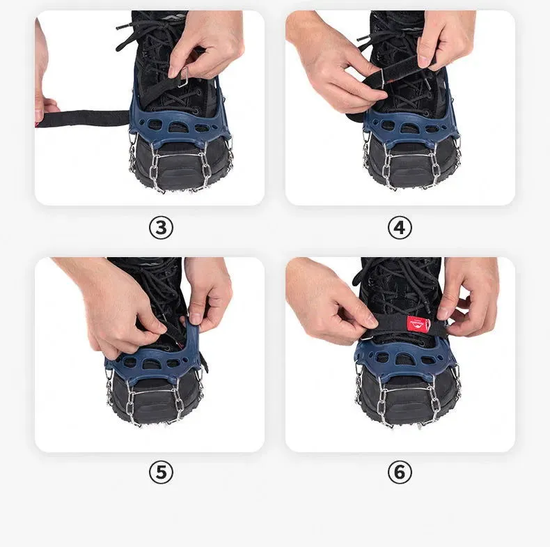 Naturehike Winter Crampons Outdoor Microspikes Ice Snow Walk Anti Slip Boots Bottom for 35-49 Shoes 10/25 Spikes Stainless Steel