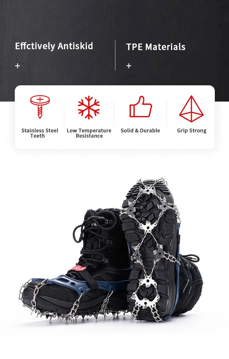 Naturehike Winter Crampons Outdoor Microspikes Ice Snow Walk Anti Slip Boots Bottom for 35-49 Shoes 10/25 Spikes Stainless Steel