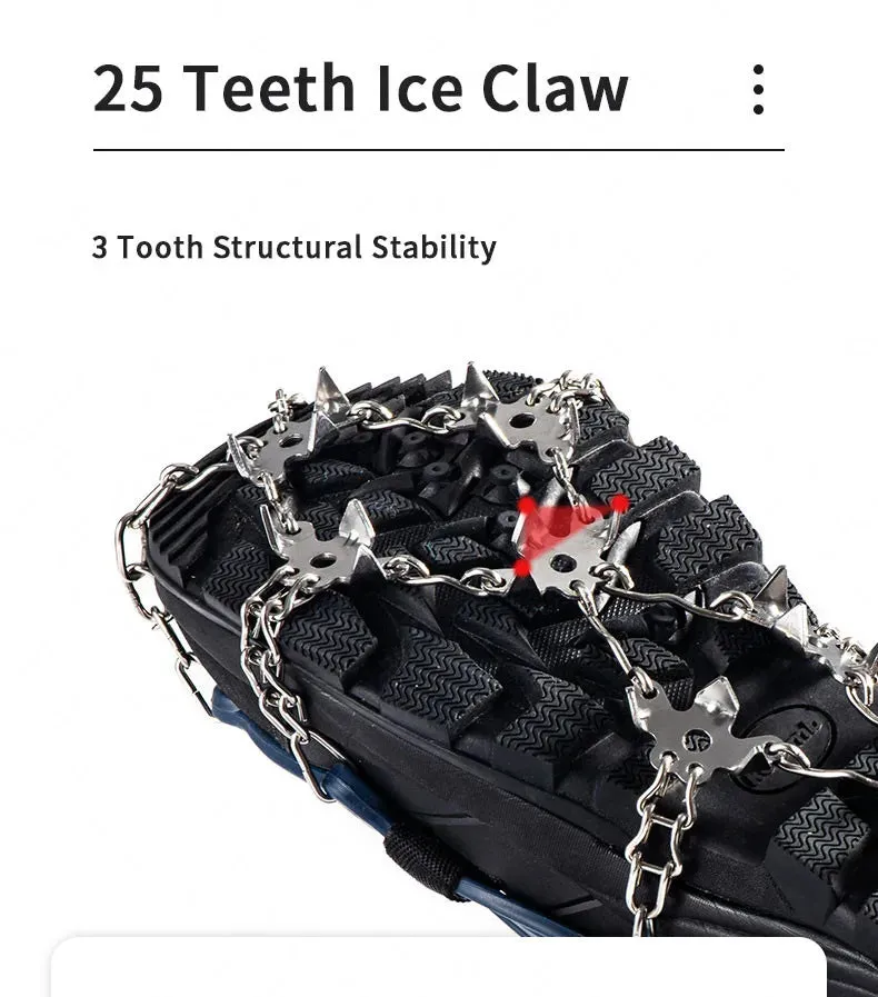 Naturehike Winter Crampons Outdoor Microspikes Ice Snow Walk Anti Slip Boots Bottom for 35-49 Shoes 10/25 Spikes Stainless Steel