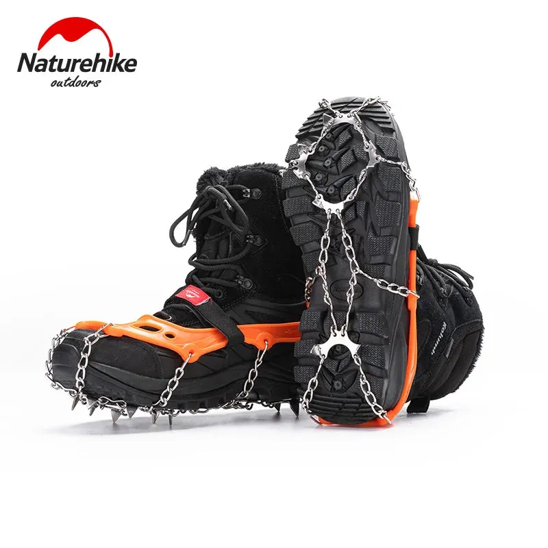 Naturehike Winter Crampons Outdoor Microspikes Ice Snow Walk Anti Slip Boots Bottom for 35-49 Shoes 10/25 Spikes Stainless Steel