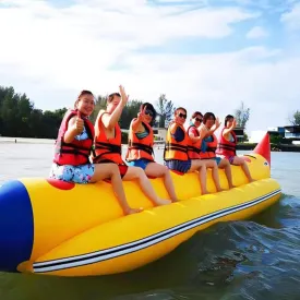 Outdoor Water Inflatable Banana Boat PVC Floating Inflatable Boat Surfboard Sea Motor Surfing Towing Amusement Children's Toy Equipment