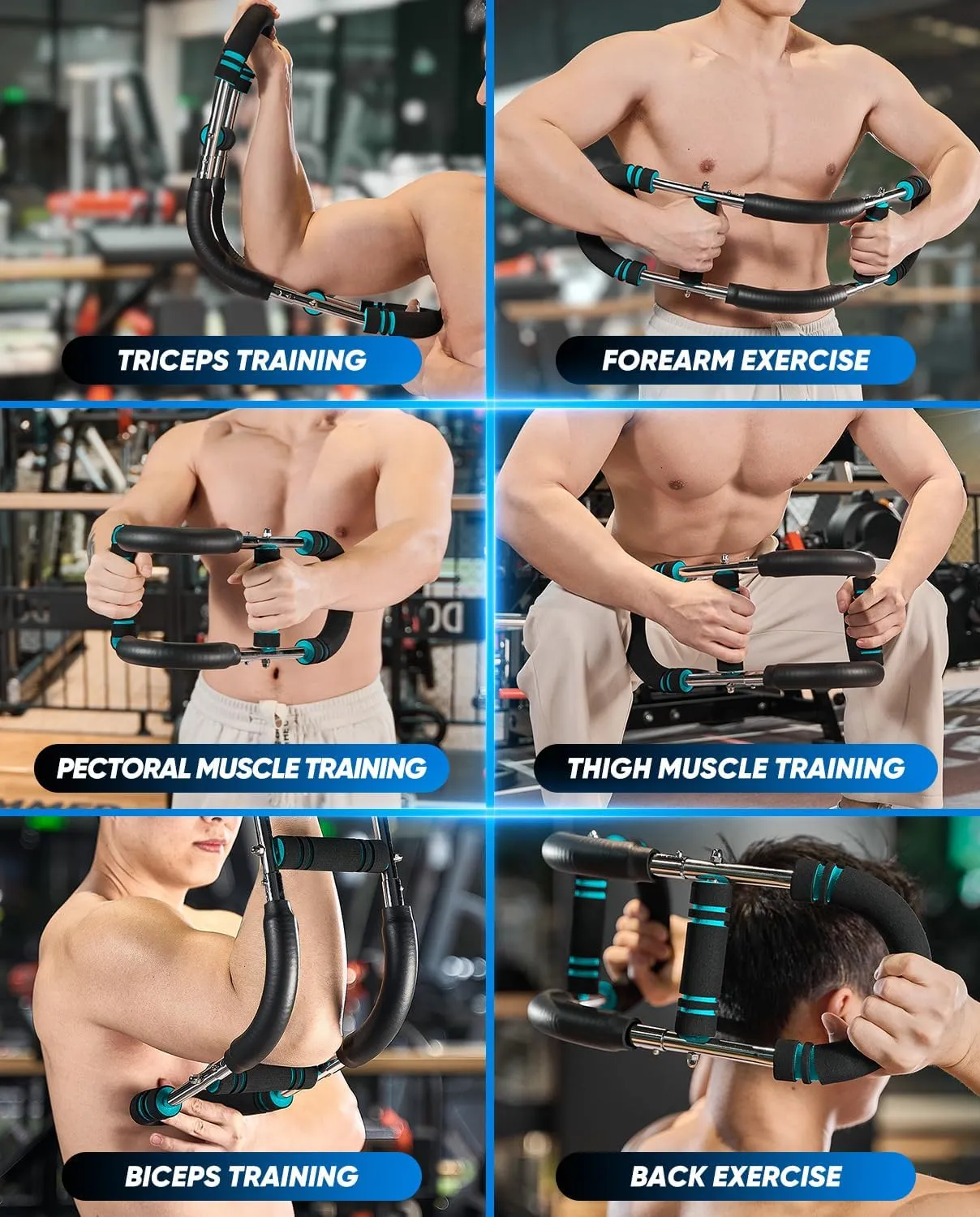 Saker Twister Arm Trainer, Power Twist Arm Trainer, Adjustable Resistance Portable Home Gym Equipment for Upper Body Strength Training, Detachable Spring Chest Exerciser