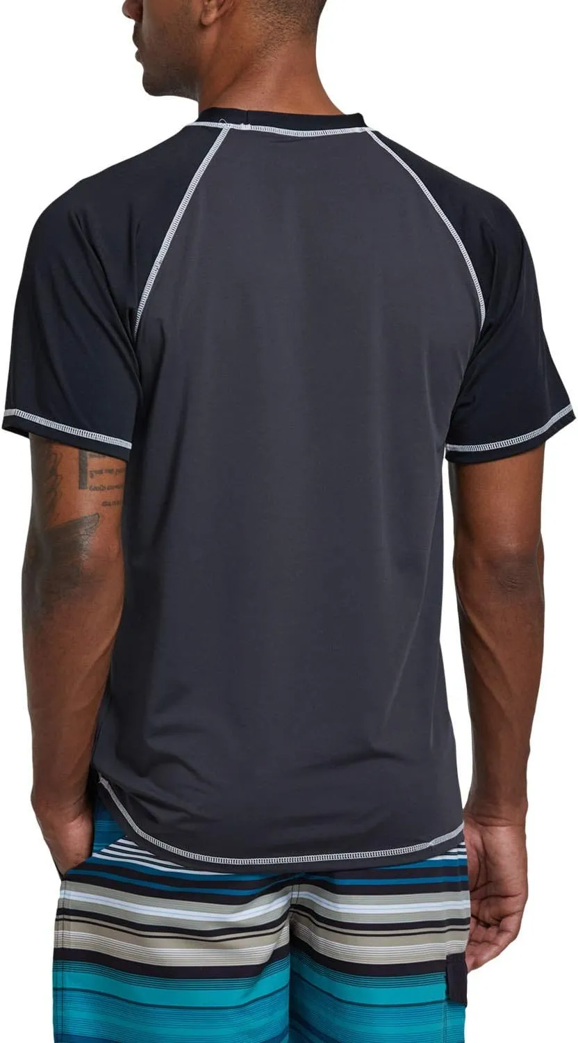 Satankud Men's UPF 50  Rashguard Swim Tee Short Sleeve Running Shirt Swimwear Swim Hiking Workout Shirts
