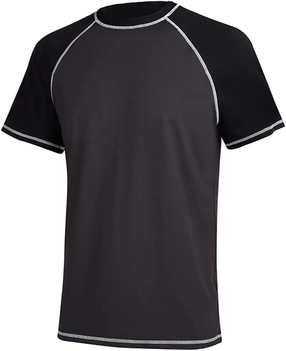 Satankud Men's UPF 50  Rashguard Swim Tee Short Sleeve Running Shirt Swimwear Swim Hiking Workout Shirts