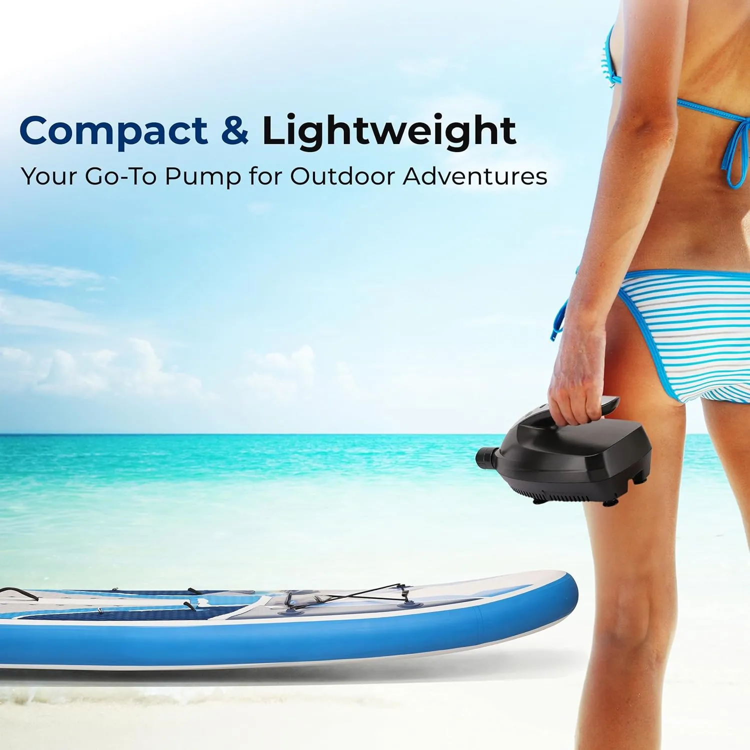 SereneLife Inflatable Stand Up Paddle Board Set - SUP with 32" Wide Stable Design, Includes Detachable Seat, 3-Shaft Paddle, Electric Paddle Board Pump, Non-Slip EVA Deck - 350 lbs Capacity