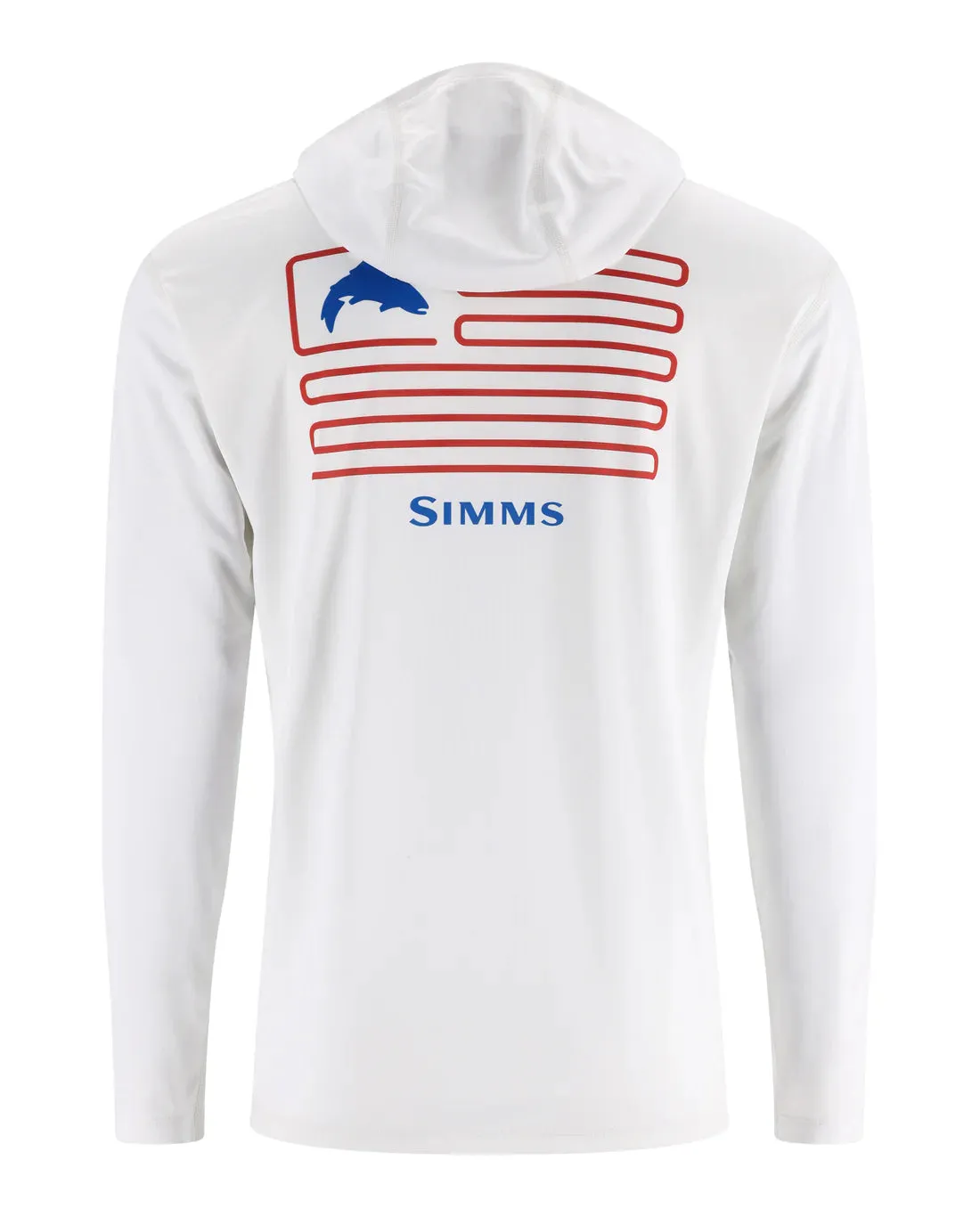 Simms Men's Tech Hoody - Artist Series - White/Trout Flag