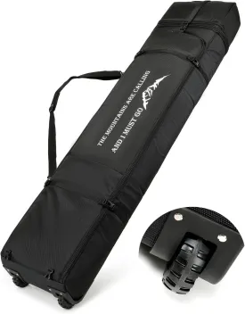 Snowboard Bag with Wheels - Snowboard Bag for Air Travel, Adjustable Length Up to 175 cm for Boots, Gloves, Skis & Accessories