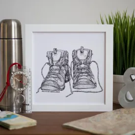 Solvitur Ambulando Modern Walking Boots Art Print