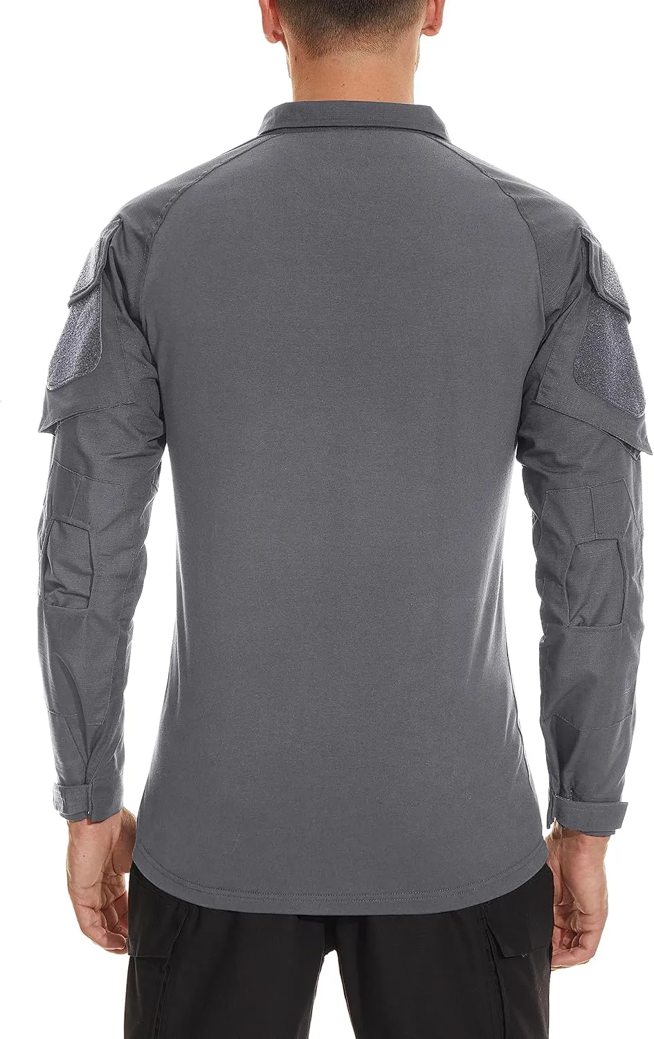 TACVASEN Men's Tactical Shirt Long Sleeve Combat Shirt 1/4 Zip with Pockets Military Army Paintball Airsoft Breathable