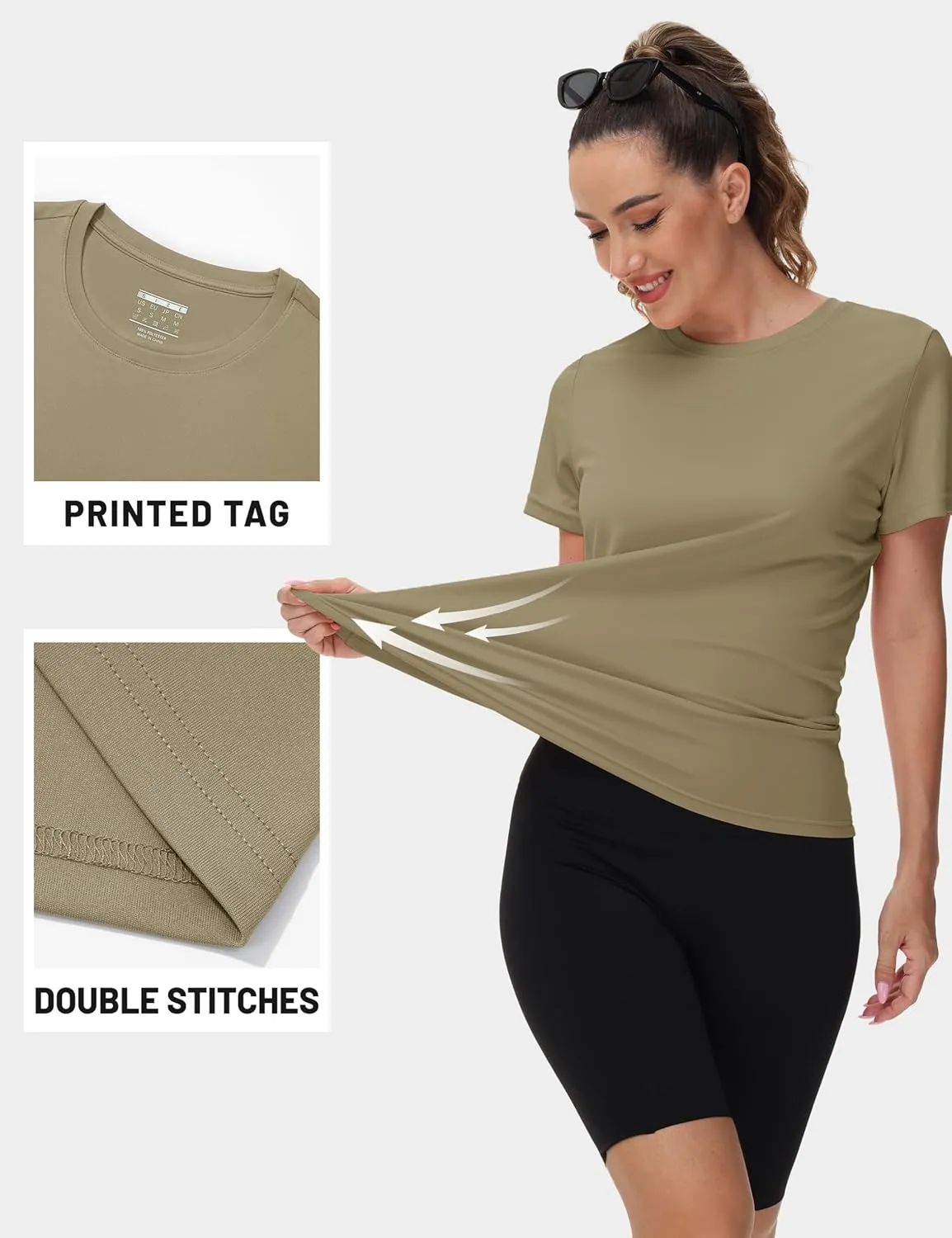 TACVASEN Short Sleeve Shirts for Women Athletic Workout Tops UPF 50  Sun Protection Quick Dry Running T-Shirts