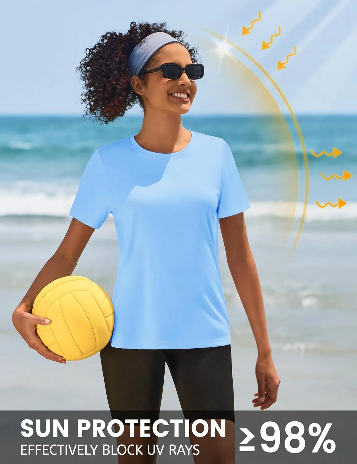 TACVASEN Short Sleeve Shirts for Women Athletic Workout Tops UPF 50  Sun Protection Quick Dry Running T-Shirts