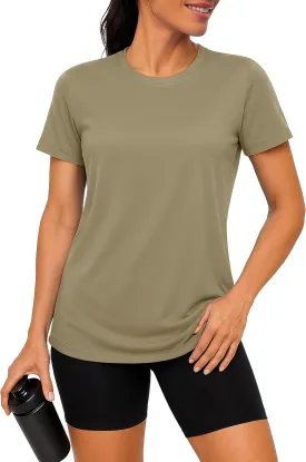 TACVASEN Short Sleeve Shirts for Women Athletic Workout Tops UPF 50  Sun Protection Quick Dry Running T-Shirts
