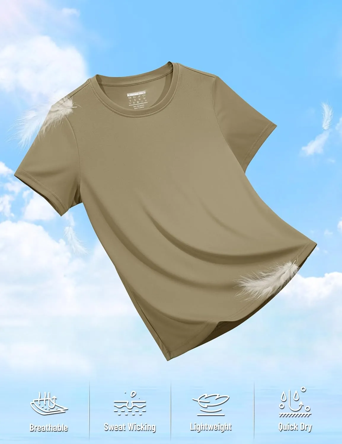 TACVASEN Short Sleeve Shirts for Women Athletic Workout Tops UPF 50  Sun Protection Quick Dry Running T-Shirts