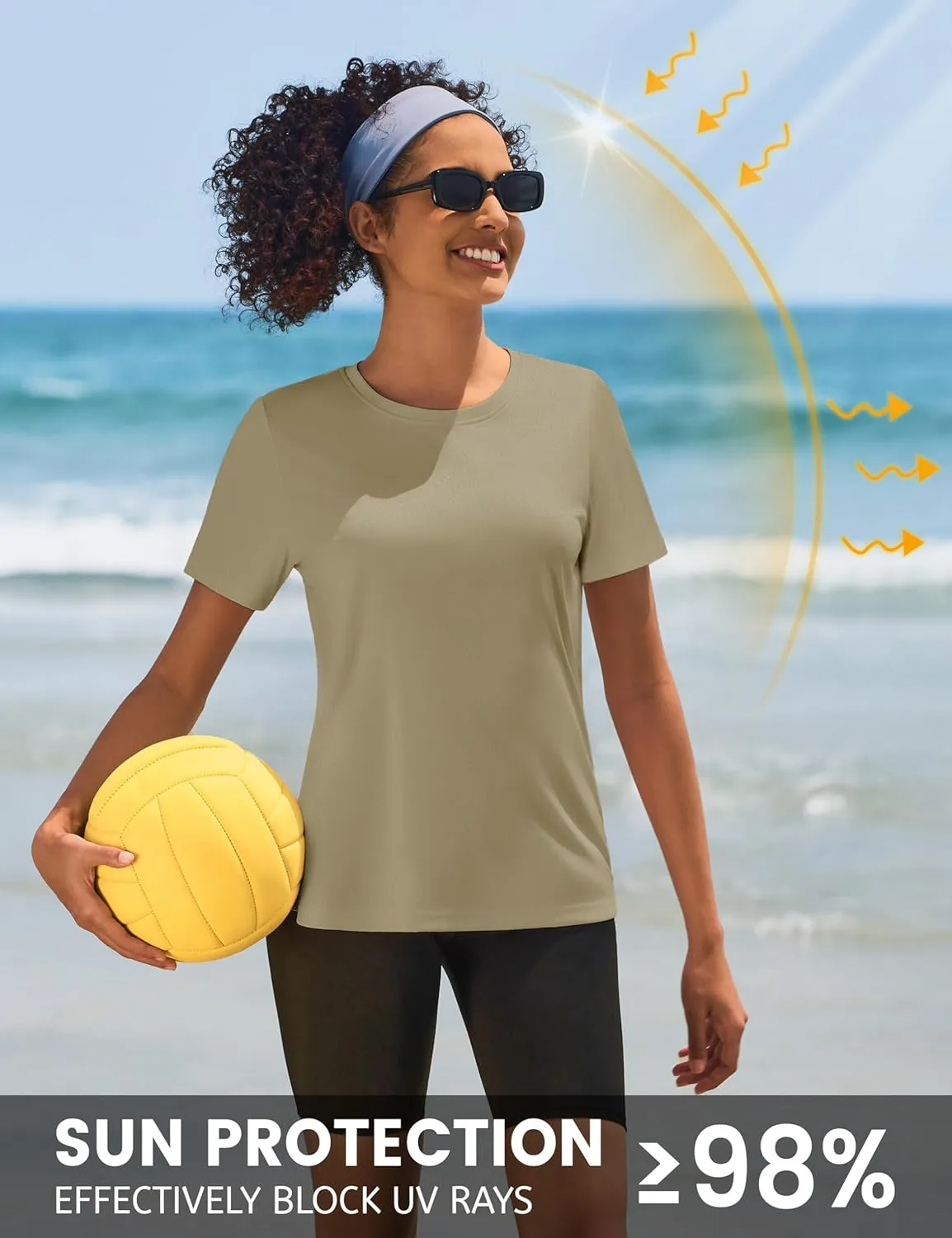 TACVASEN Short Sleeve Shirts for Women Athletic Workout Tops UPF 50  Sun Protection Quick Dry Running T-Shirts