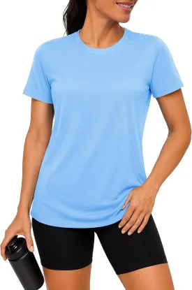 TACVASEN Short Sleeve Shirts for Women Athletic Workout Tops UPF 50  Sun Protection Quick Dry Running T-Shirts