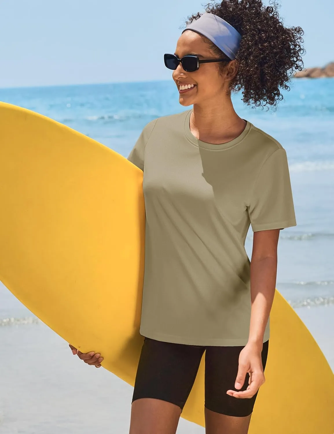 TACVASEN Short Sleeve Shirts for Women Athletic Workout Tops UPF 50  Sun Protection Quick Dry Running T-Shirts