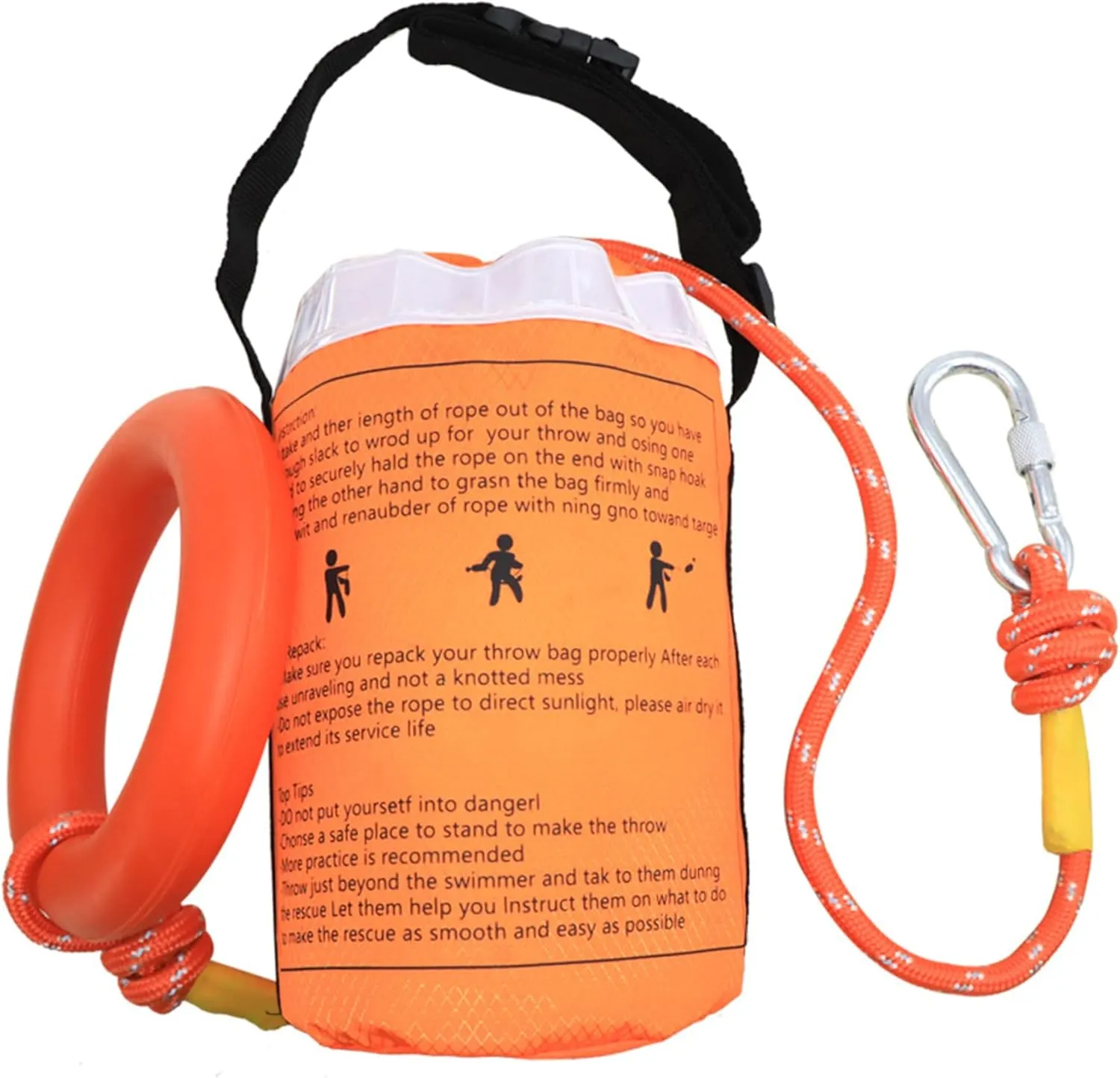 Throwable Flotation Device, Water Rescue Boat Rope Throw Bag 8mm Rope with 69ft Length Emergency Safety Equipment for Kayak Raft Boat, Rescue