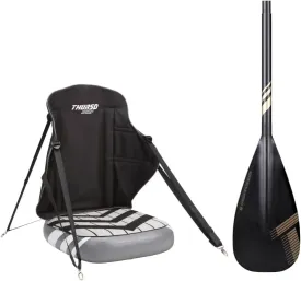 THURSO SURF Kayak Conversion Bundle | Inflatable Kayak Seat with Back Support   Carbon Hybrid Paddle Blade | Transforms Stand Up Paddle Board into Kayak | Universal Fit for iSUPs & Kayaks