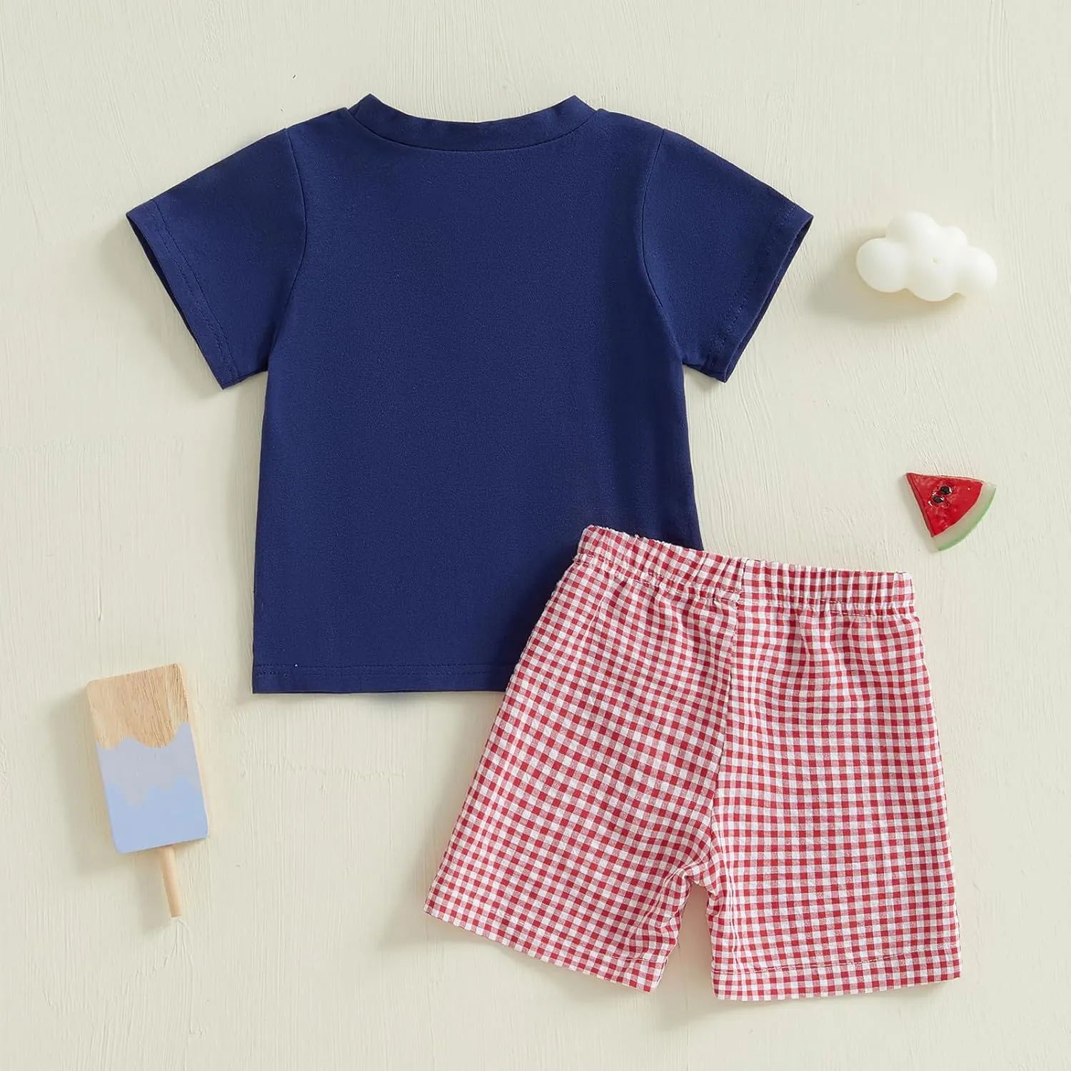 Toddler Baby Boy Summer Outfits Short Sleeve Fire Truck Embroidery T-Shirt   Short Pants 2Pcs Set Casual Clothes