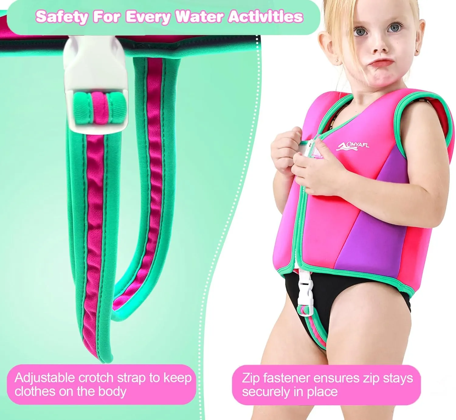 Toddler Swim Vest Kids Floaties Boys Girls Swim Float Jacket Buoyancy Swimwear