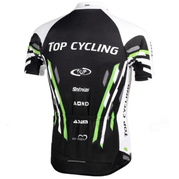 Topcycling Men's Outdoor Cycling Short Jersey Clothes - Black   White