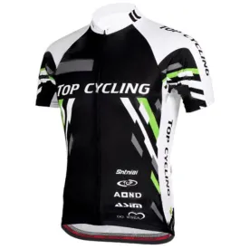 Topcycling Men's Outdoor Cycling Short Jersey Clothes - Black   White