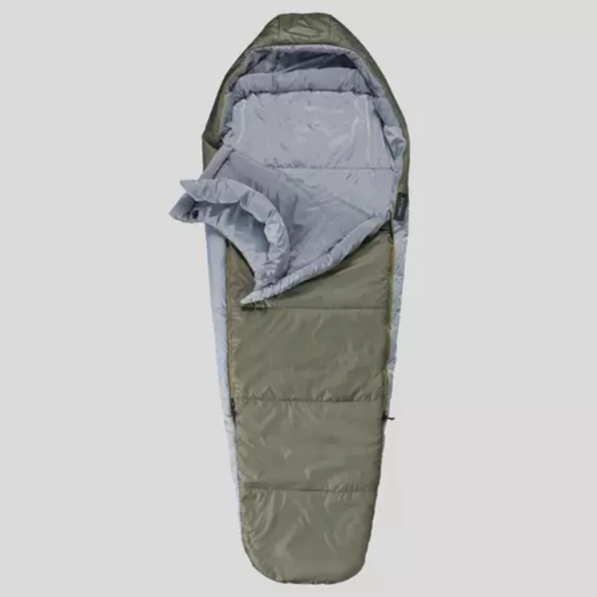 TREKKING MUMMY SLEEPING BAG - TREK 500 0°C WADDING TWINNABLE - KHAKI