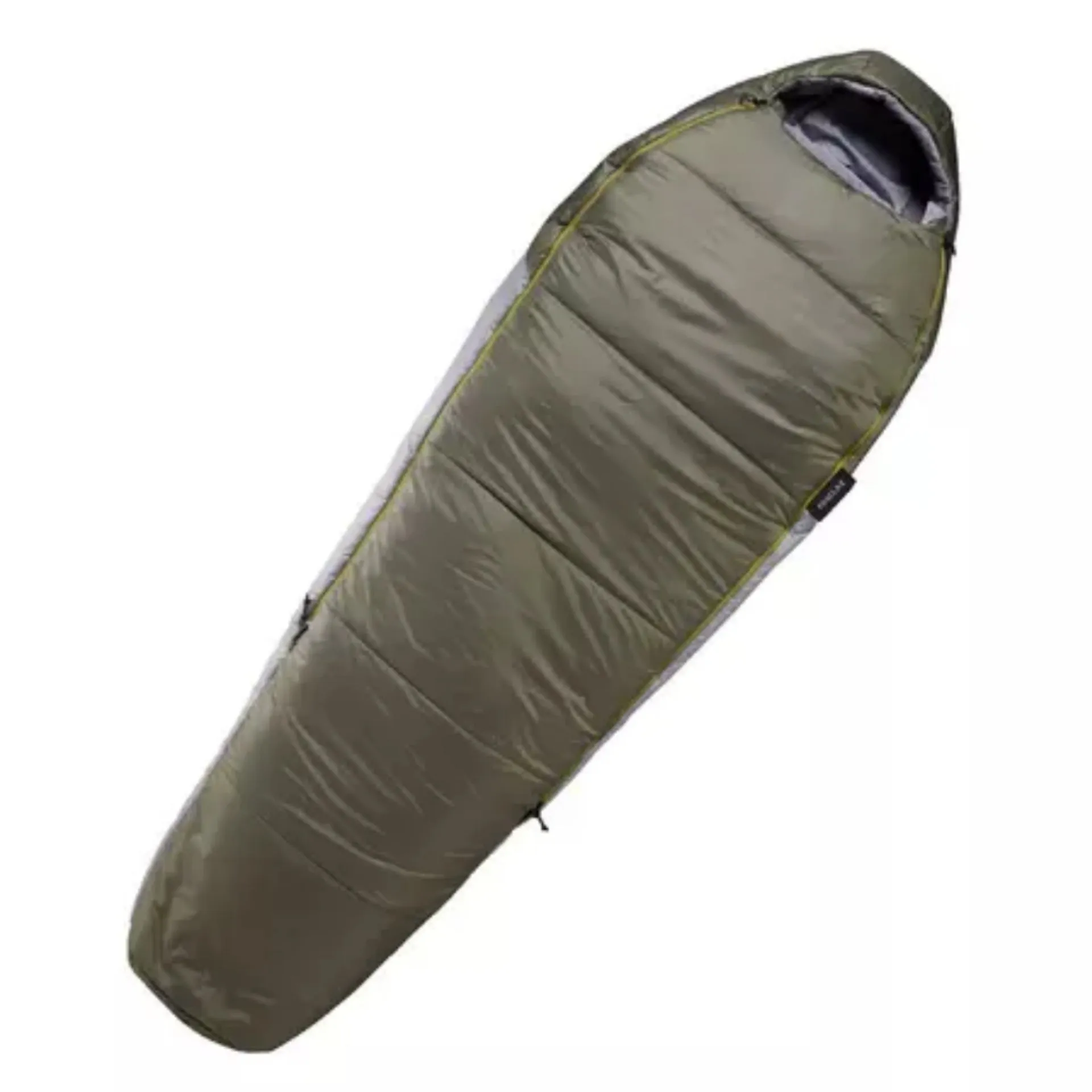 TREKKING MUMMY SLEEPING BAG - TREK 500 0°C WADDING TWINNABLE - KHAKI