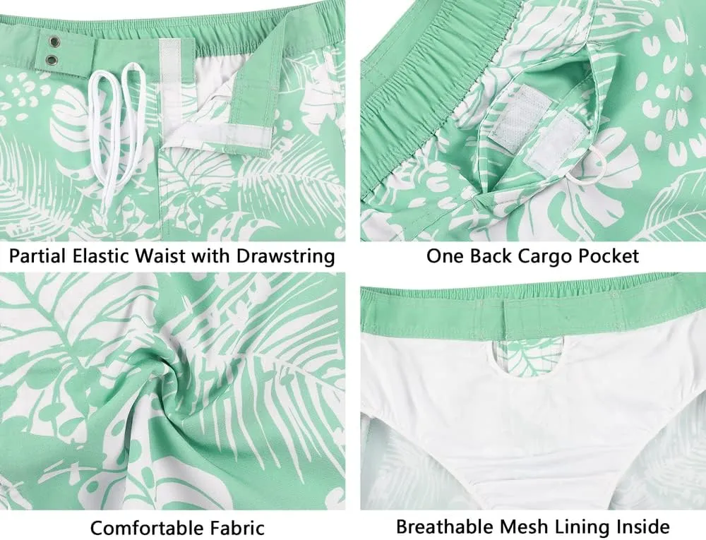 unitop Women's Swim Shorts Quick Dry Summer Beach Drawstring Board Shorts Swimwear