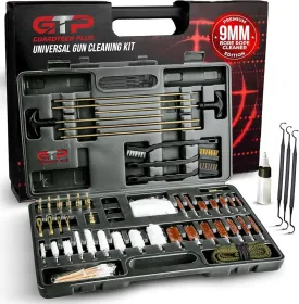 Universal Gun Cleaning Kit - Pro Grade Gun Cleaner and Handgun, Rifle and Shotgun Cleaner with Brass Jags, Cotton Patches & Bore Rope - Complete Firearm Cleaning Kits for All Guns