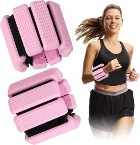 Wrist & Ankle Weights for Women & Men 1 Pair (1Lb Each), Wearable Arm & Leg Workout Weights, Adjustable Silicone Weight Bangles set for Gym Yoga Pilates Walking Running - Mothers Day Gifts