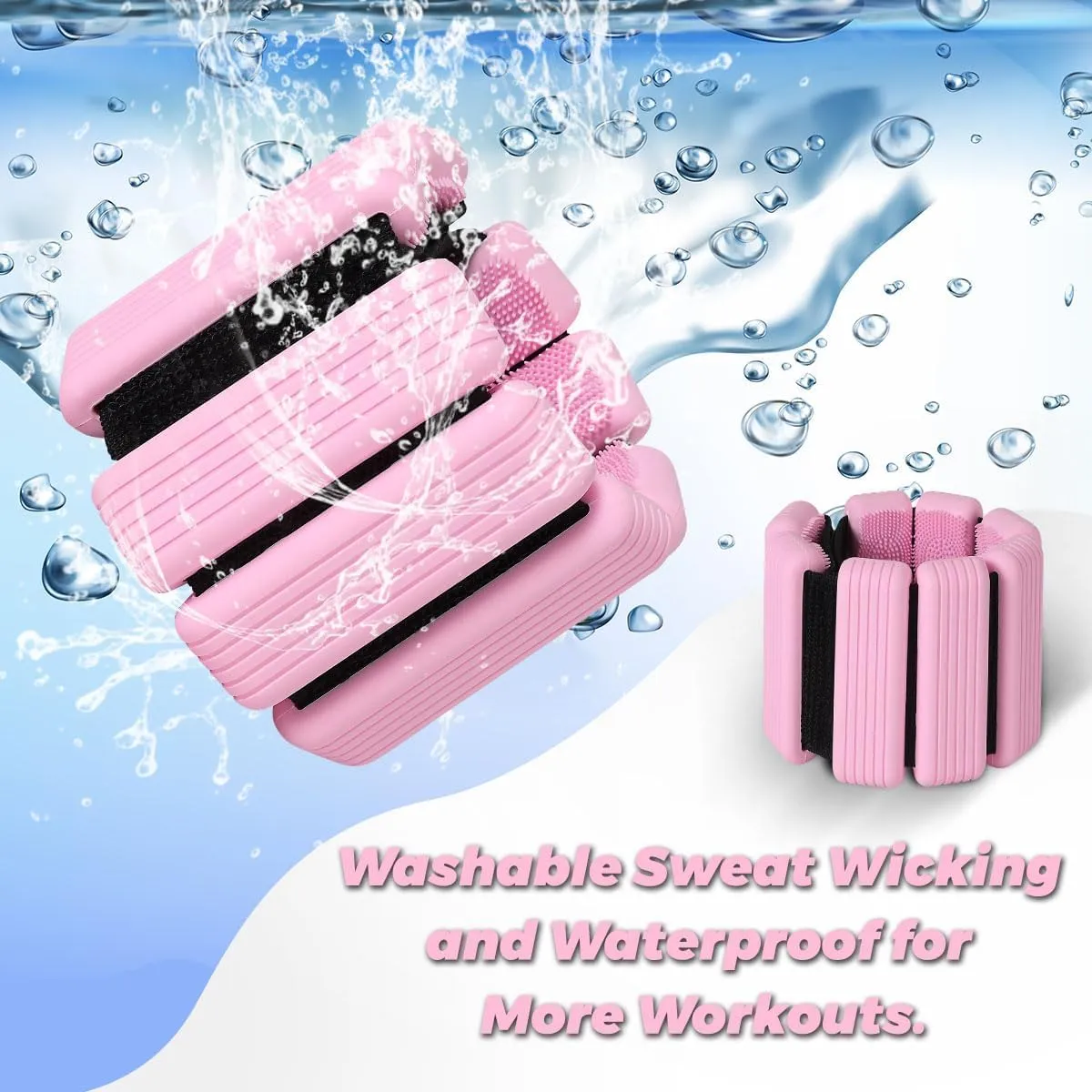 Wrist & Ankle Weights for Women & Men 1 Pair (1Lb Each), Wearable Arm & Leg Workout Weights, Adjustable Silicone Weight Bangles set for Gym Yoga Pilates Walking Running - Mothers Day Gifts