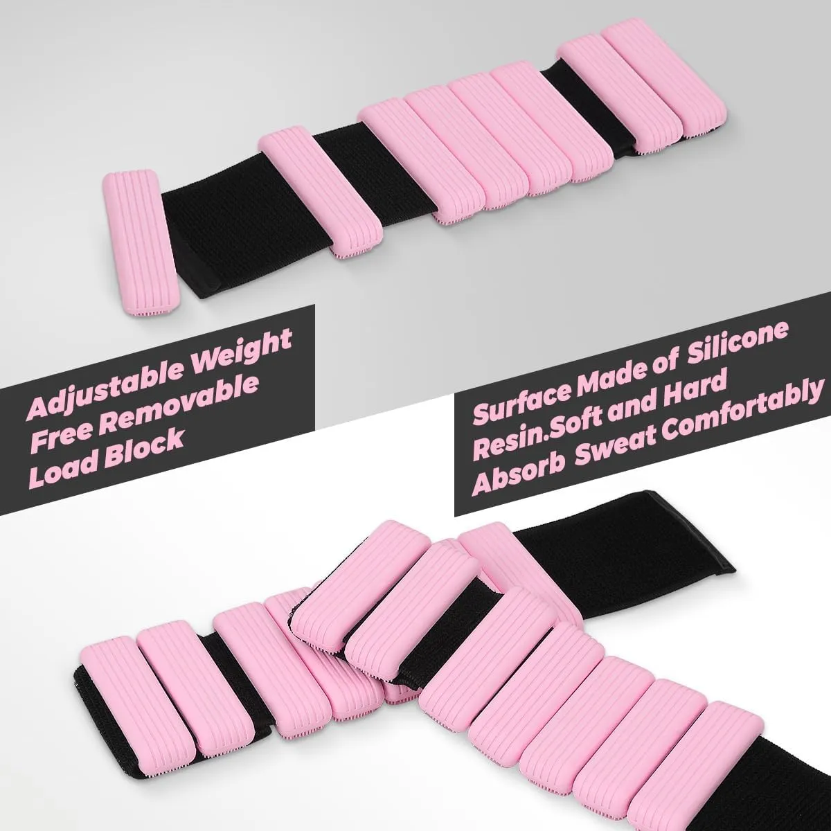 Wrist & Ankle Weights for Women & Men 1 Pair (1Lb Each), Wearable Arm & Leg Workout Weights, Adjustable Silicone Weight Bangles set for Gym Yoga Pilates Walking Running - Mothers Day Gifts